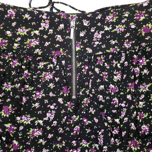 Bebe black floral layered ruffled mini skirt Small - Picture 4 of 7